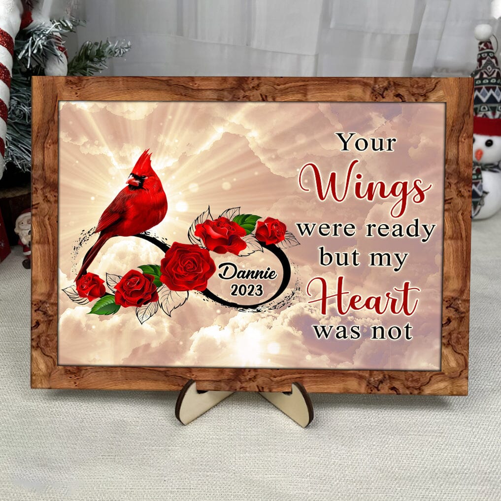 Personalized Family Loss Cardinal Rose Infinite Love Custom Name Date Memorial Gift Wood Plaque HTN24NOV23TT1 Wood Plaque HumanCustom - Unique Personalized Gifts Made Just for You 