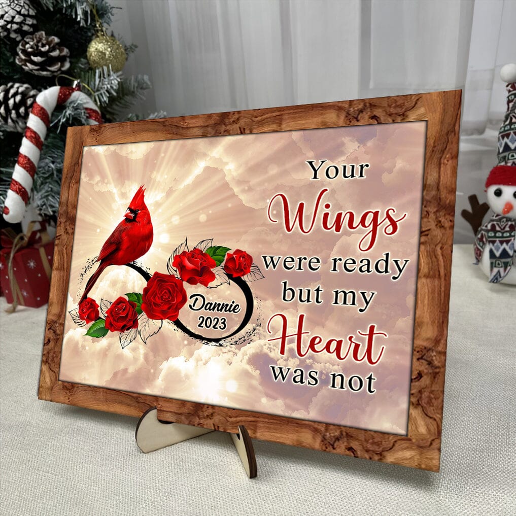 Personalized Family Loss Cardinal Rose Infinite Love Custom Name Date Memorial Gift Wood Plaque HTN24NOV23TT1 Wood Plaque HumanCustom - Unique Personalized Gifts Made Just for You 