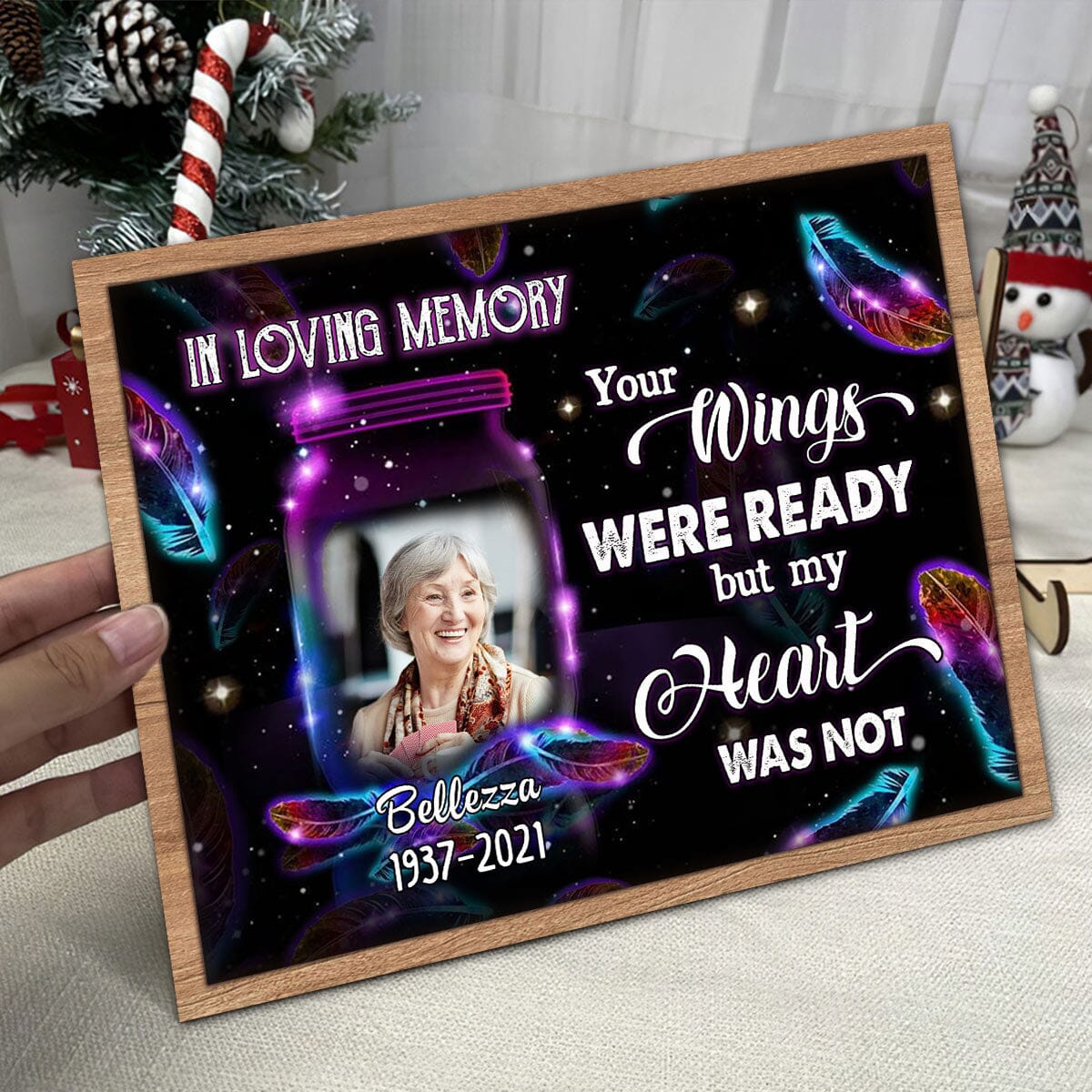 In Loving Memory Family Loss Custom Photo Upload Picture Memorial Gift Wood Plaque HTN24NOV23VA1 Wood Plaque HumanCustom - Unique Personalized Gifts Made Just for You 12in x 9in 