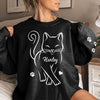 Cute Little Cat Kitten Pet With Paw On Sleeve Personalized Sweatshirt HTN24OCT23VA1 Black T-shirt and Hoodie HumanCustom - Unique Personalized Gifts Made Just for You