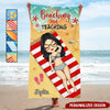 Beaching not Teaching Teacher Counselor Educator Summer Holiday Vacation Personalized Beach Towel HTN25APR24NY1
