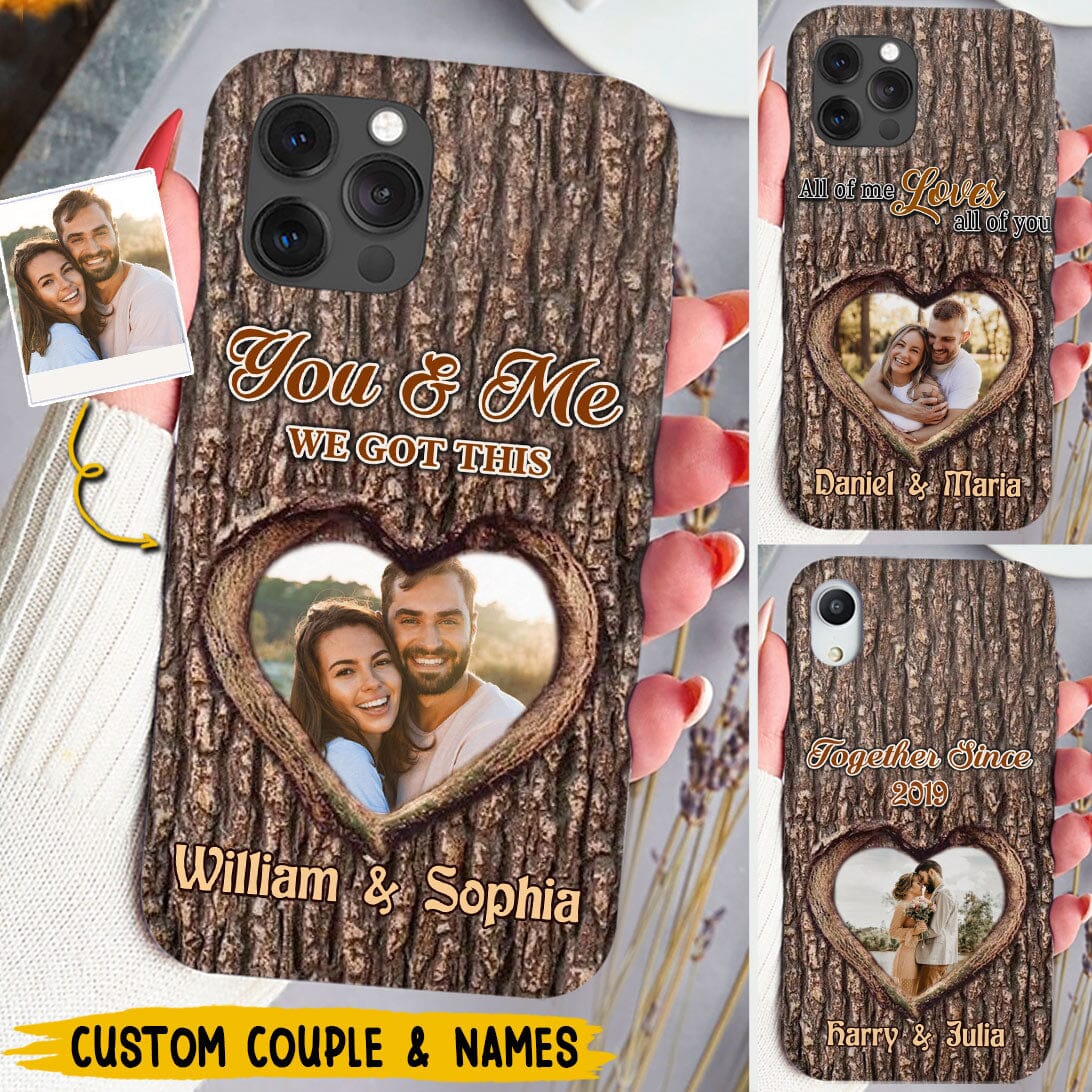 Upload Photo Couple You & Me We Got This Wood Plank Pattern Personalized Phone case HTN25DEC23VA1 Silicone Phone Case HumanCustom - Unique Personalized Gifts Made Just for You Iphone iPhone 15 