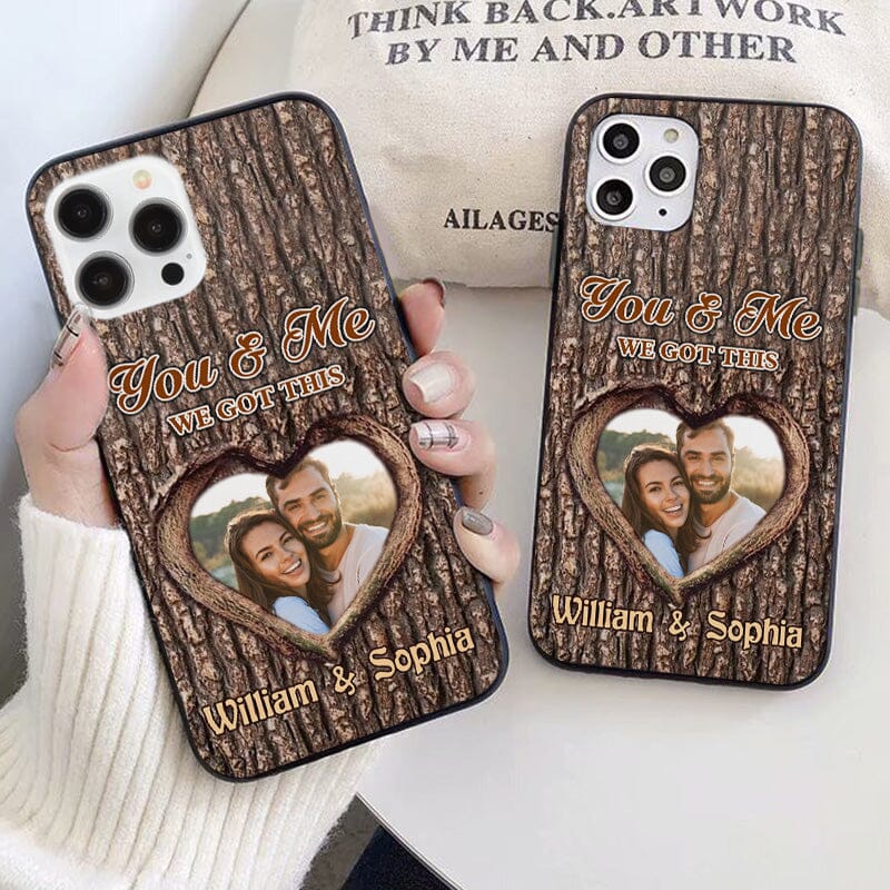 Upload Photo Couple You & Me We Got This Wood Plank Pattern Personalized Phone case HTN25DEC23VA1 Silicone Phone Case HumanCustom - Unique Personalized Gifts Made Just for You 