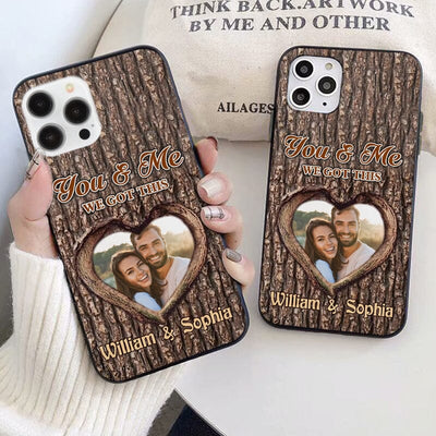 Upload Photo Couple You & Me We Got This Wood Plank Pattern Personalized Phone case HTN25DEC23VA1 Silicone Phone Case HumanCustom - Unique Personalized Gifts Made Just for You