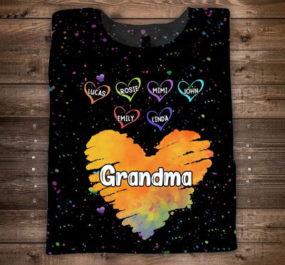 Cute Sweetheart Grandkids Grandma Mom Personalized 3D T-shirt HTN26APR23KL1 3D T-shirt Humancustom - Unique Personalized Gifts