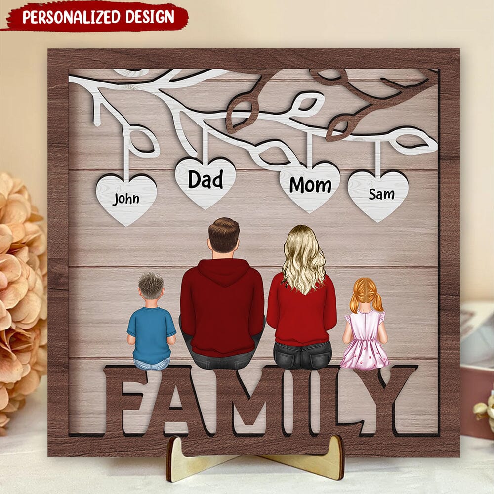 Family Members Personalized 2 Layers Wooden Plaque HTN26DEC23VA3