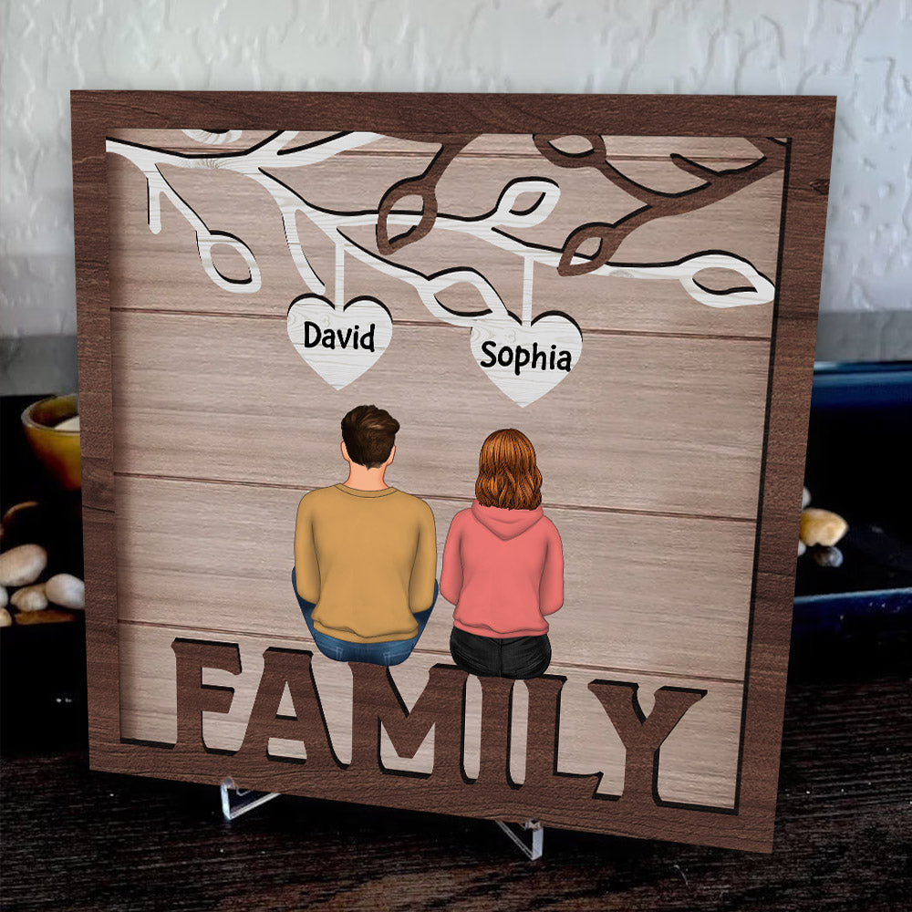 Family Members Personalized 2 Layers Wooden Plaque HTN26DEC23VA3