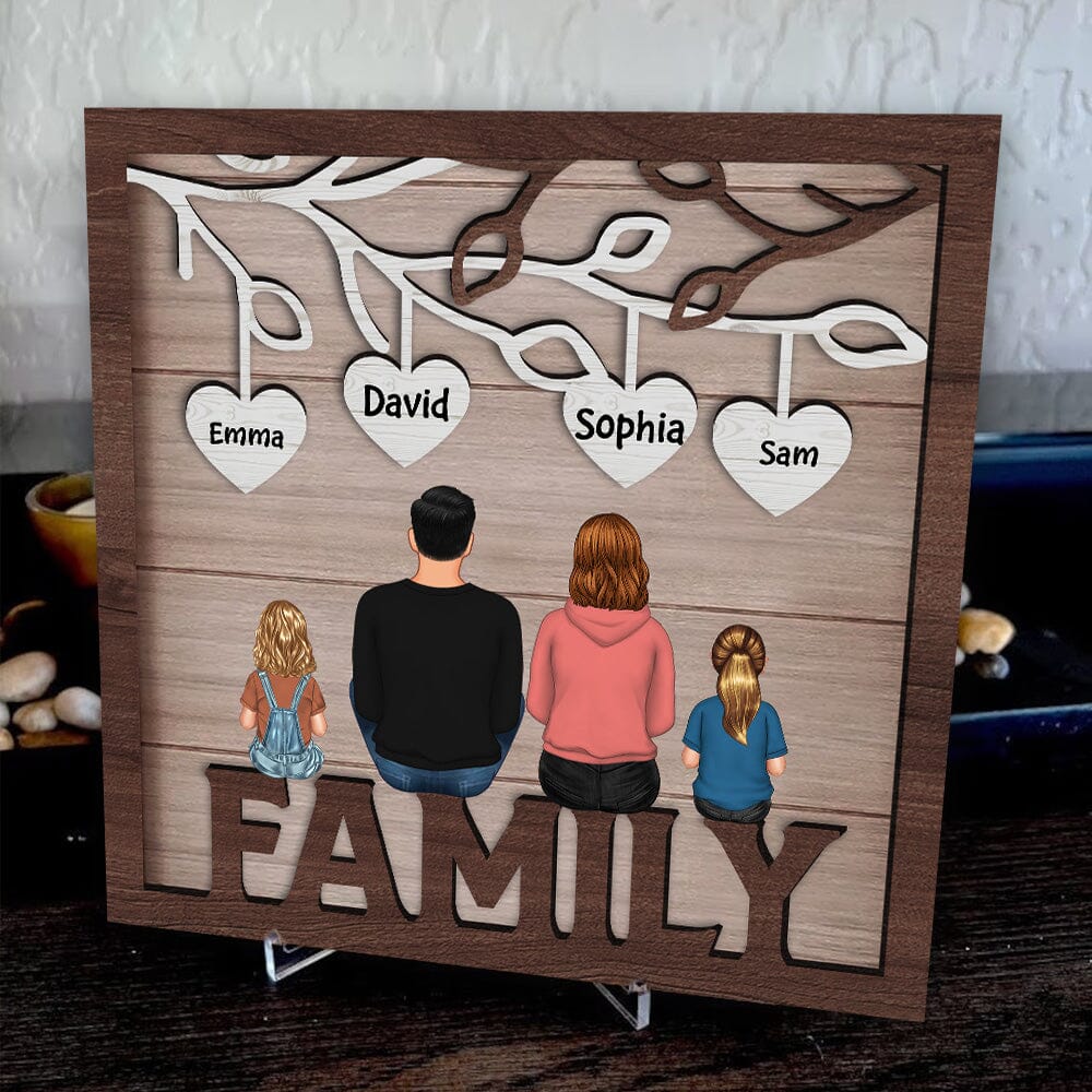 Family Members Personalized 2 Layers Wooden Plaque HTN26DEC23VA3