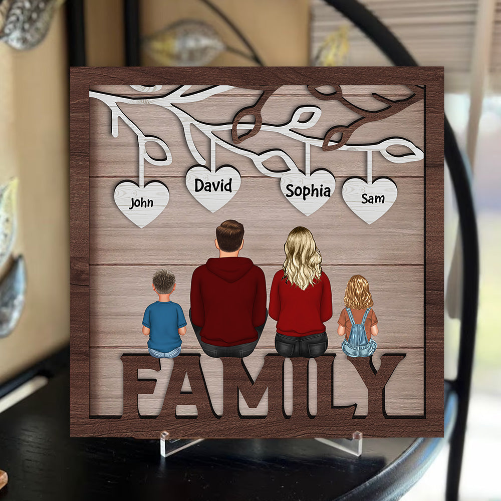 Family Members Personalized 2 Layers Wooden Plaque HTN26DEC23VA3