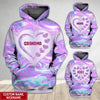 Grandma Violet Heart Grandkids Mother's Day Gift Personalized Hoodie and T-shirt HTN26OCT22TT1 3D T-shirt Humancustom - Unique Personalized Gifts Hoodie S