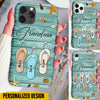 Summer Flipflop Grandkids Personalized Phone case Perfect Gift for Grandmas Moms Aunties HTN27JUN23NA1