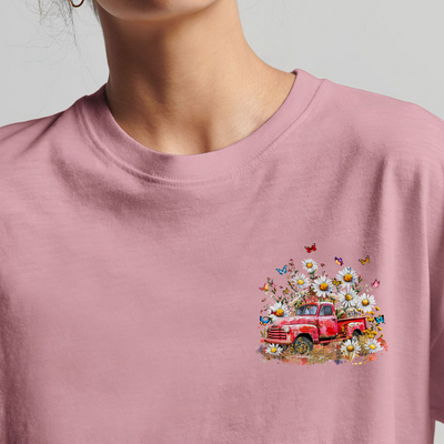 Daisy Truck Pink BackGround Grandma With Butterfly Grandkids Personalized 3D T-shirt HTN27MAR24KL2