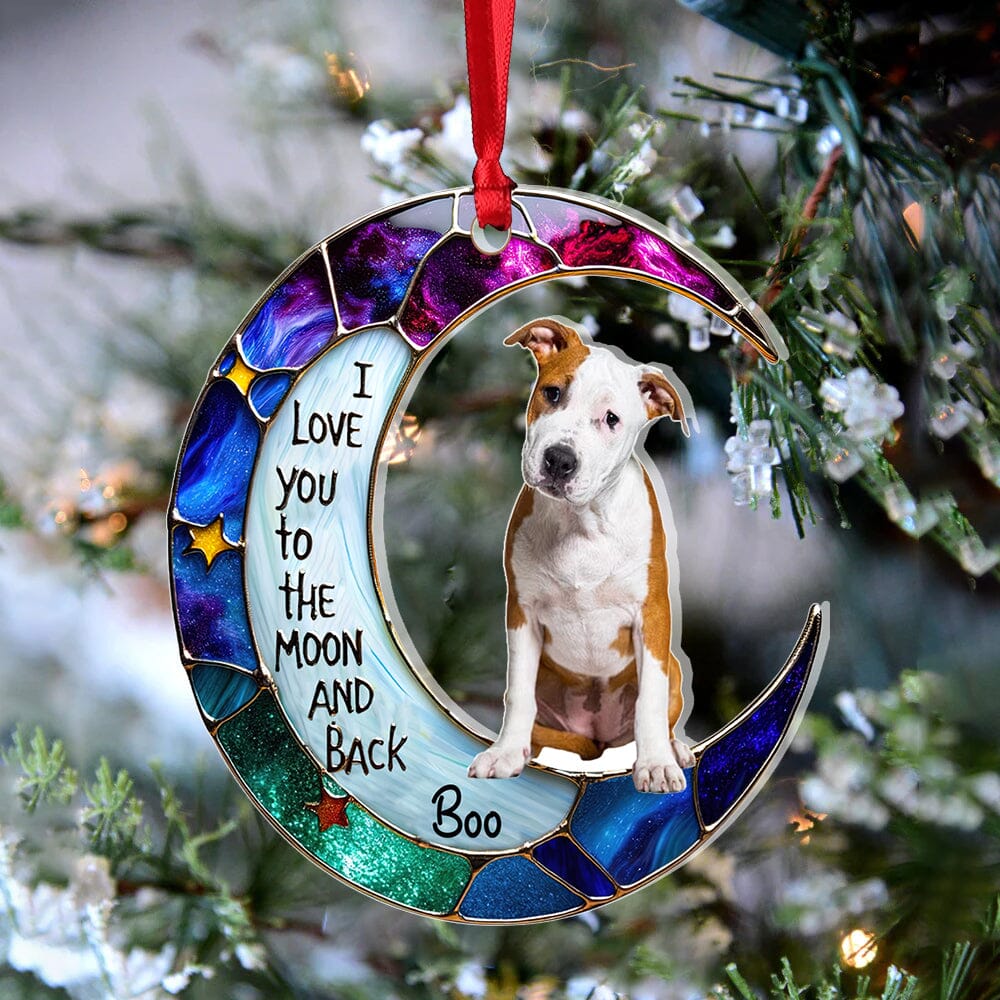 I Love you to the Moon and Back Cute Dog Puppy Pet Personalized Acrylic Ornament HTN27OCT23NA1 Acrylic Ornament HumanCustom - Unique Personalized Gifts Made Just for You 