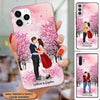Romantic Pink Sky Kissing Couple Phone case Valentine's Day Gift for Couples HTN28DEC22VA1 Silicone Phone Case Humancustom - Unique Personalized Gifts Iphone iPhone 14