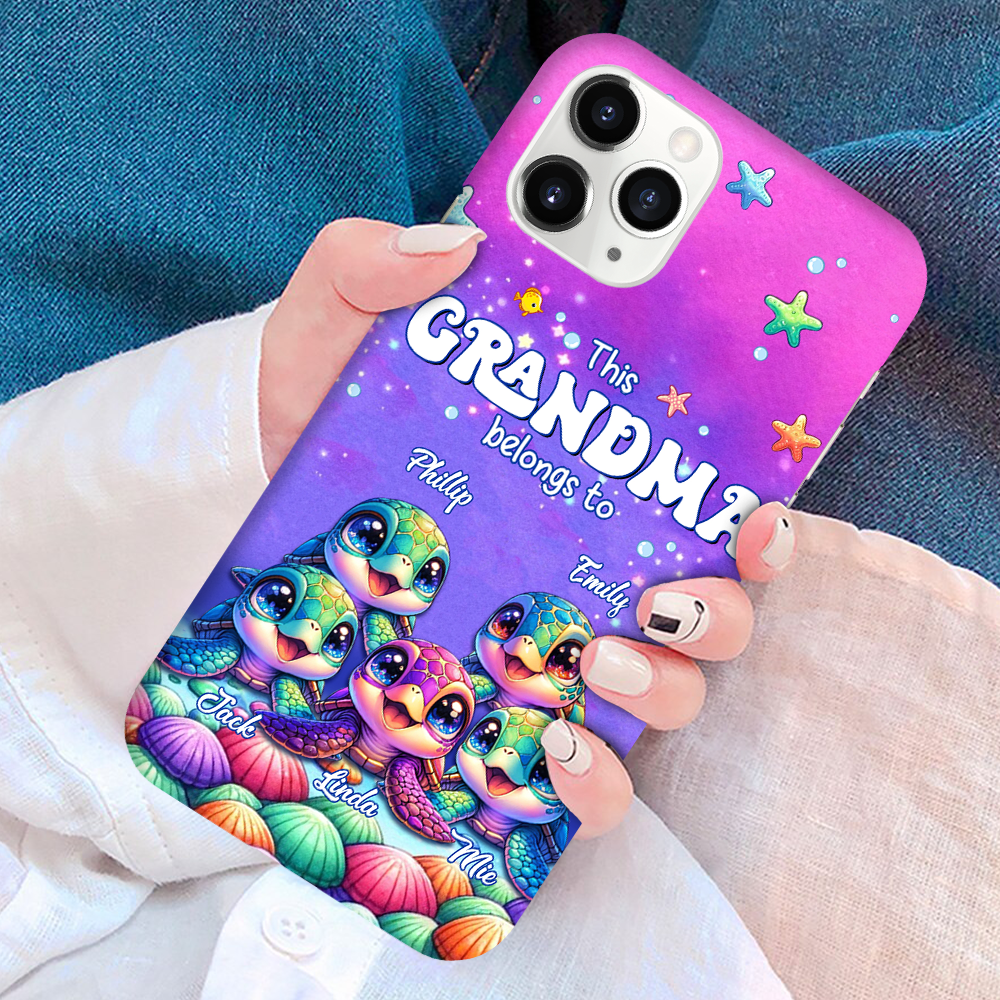 This Grandma belongs to Colorful Turtle Personalized Phone case HTN28MAR24KL2