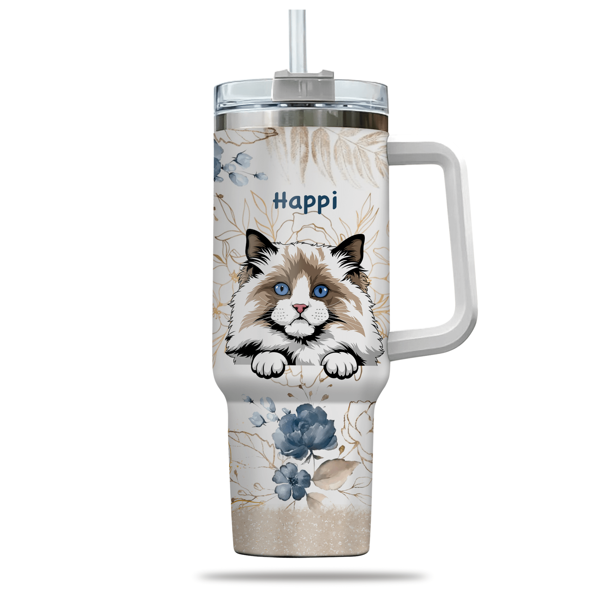 Life is better with cats Personalized Tumbler With Straw Gift for Cat Mom HTN28NOV23KL1 Tumbler With Straw HumanCustom - Unique Personalized Gifts Made Just for You 