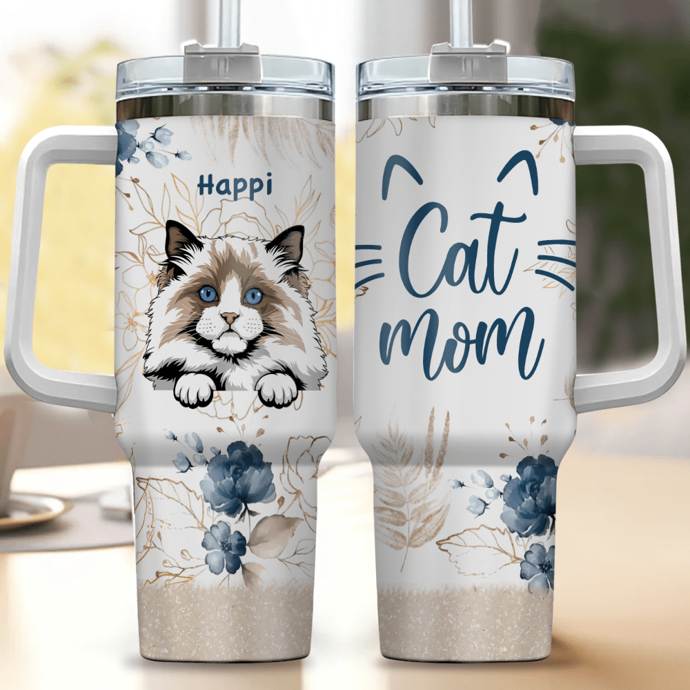 Life is better with cats Personalized Tumbler With Straw Gift for Cat Mom HTN28NOV23KL1 Tumbler With Straw HumanCustom - Unique Personalized Gifts Made Just for You 