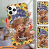Cute Highland Cow Patriotic Sunflower Personalized Phone case HTN29MAY23VA1