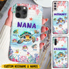 Cute Ocean Turtles Grandkids Gift for Nana Grandma Personalized Phone case HTN29MAY24VA1