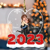 Couple Christmas Heart shape 2023 Personalized Acrylic Ornament HTN30AUG23KL1