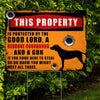 Protected By The Good Lord, A Redbone Coonhound And A Gun Yard Sign Htt-27Tp004 Yard Sign Dreamship 1-Pack