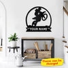 Personalized Dirt Bike Name Cut Metal Sign Htt-49Dd001 Cut Metal Sign Human Custom Store 12x12in