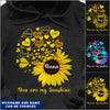 You Are My Sunshine Sunflower Nana Custom Color Hoodie AND T-Shirt KNV08MAR22DD1 Black T-shirt and Hoodie Humancustom - Unique Personalized Gifts