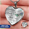 Sometimes I just Look Up Smile And Say Dad and Mom Dragonfly Memory Personalized Heart Necklace KNV14JAN22DD4 Jewelry ShineOn Fulfillment