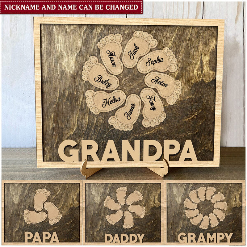 Discover Grandpa, Grandma Love Baby Foot Personalized Wood Plaque