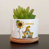 Sunflower Grandma- Mom Gnome Butterfly Kids, You Are My Sunshine Nana Personalized Ceramic Plant Pot LPL03APR23TP5 Ceramic Plant Pot Humancustom - Unique Personalized Gifts