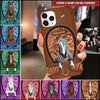 Love Horse Breeds Custom Name Hoofprint Colorful Leather Pattern Personalized Phone Case LPL03JAN23NY1 Silicone Phone Case Humancustom - Unique Personalized Gifts Iphone iPhone 14