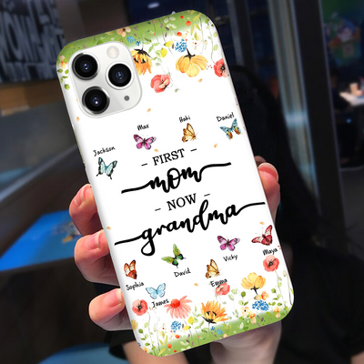 Flower Garden First Mom Now Grandma Butterfly Kids Personalized Phone Case LPL03MAY24KL1