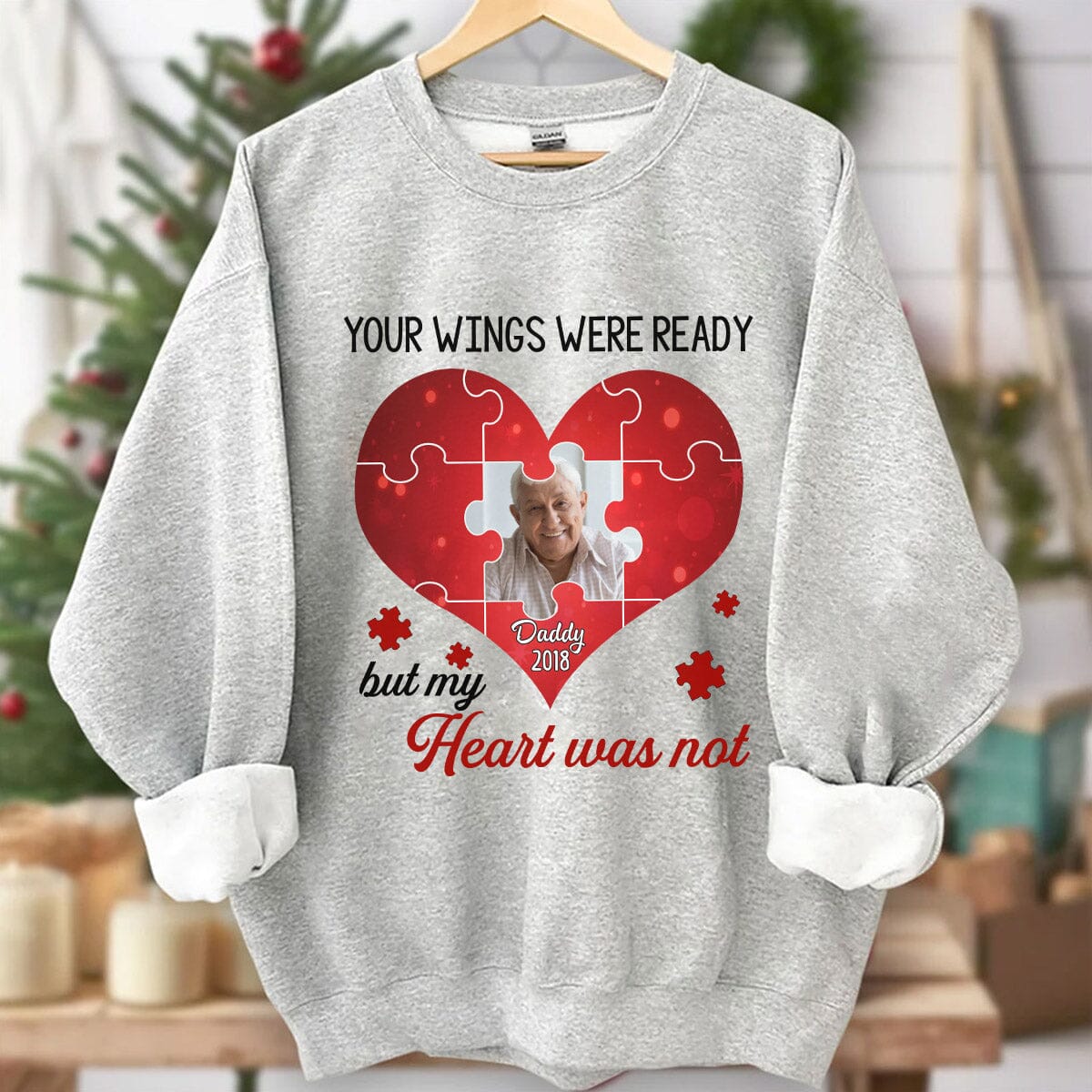 Memorial Upload Photo Heart, You Will Always Be My Missing Piece Personalized Sweatshirt LPL03NOV23VA2 2d sweatshirt HumanCustom - Unique Personalized Gifts Made Just for You 