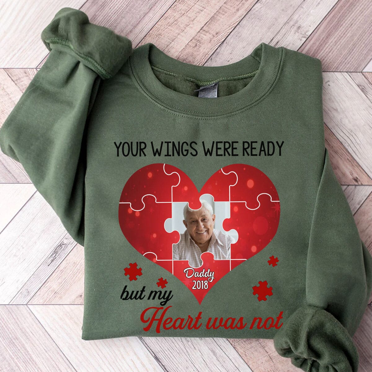 Memorial Upload Photo Heart, You Will Always Be My Missing Piece Personalized Sweatshirt LPL03NOV23VA2 2d sweatshirt HumanCustom - Unique Personalized Gifts Made Just for You 