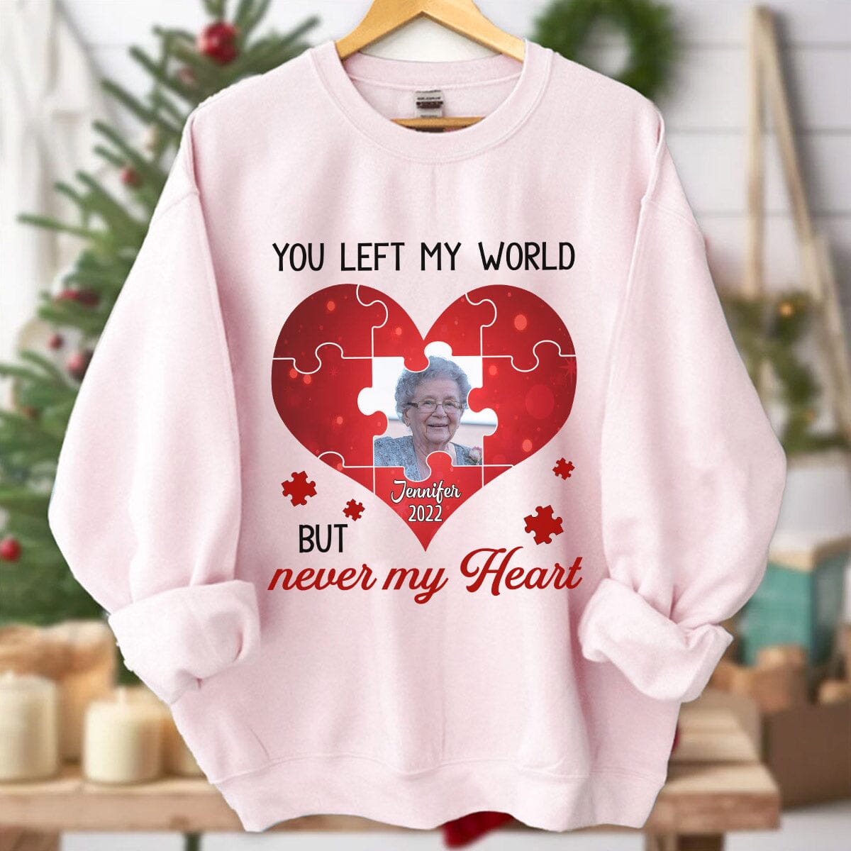 Memorial Upload Photo Heart, You Will Always Be My Missing Piece Personalized Sweatshirt LPL03NOV23VA2 2d sweatshirt HumanCustom - Unique Personalized Gifts Made Just for You 