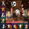 Love Cow Breeds Cattle Farm Custom Name Colorful Leather Texture Personalized Phone Case LPL05DEC22TP3 Silicone Phone Case Humancustom - Unique Personalized Gifts Iphone iPhone 14