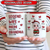 Polka Dot Legend Wife Mom Nana Sweet Heart Kids Personalized Mug LPL05JAN23TP4 Accent Mug Humancustom - Unique Personalized Gifts Red