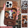 Love Cow Breeds Custom Name Leather Texture Personalized Silicone Phonecase LPL06SEP22NY1 Silicone Phone Case Humancustom - Unique Personalized Gifts