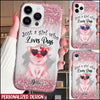 Glitter Pink Just A Girl Who Loves Pigs Catter Farmer Personalized Glass Phone Case LPL07JAN23CT1 Glass Phone Case Humancustom - Unique Personalized Gifts