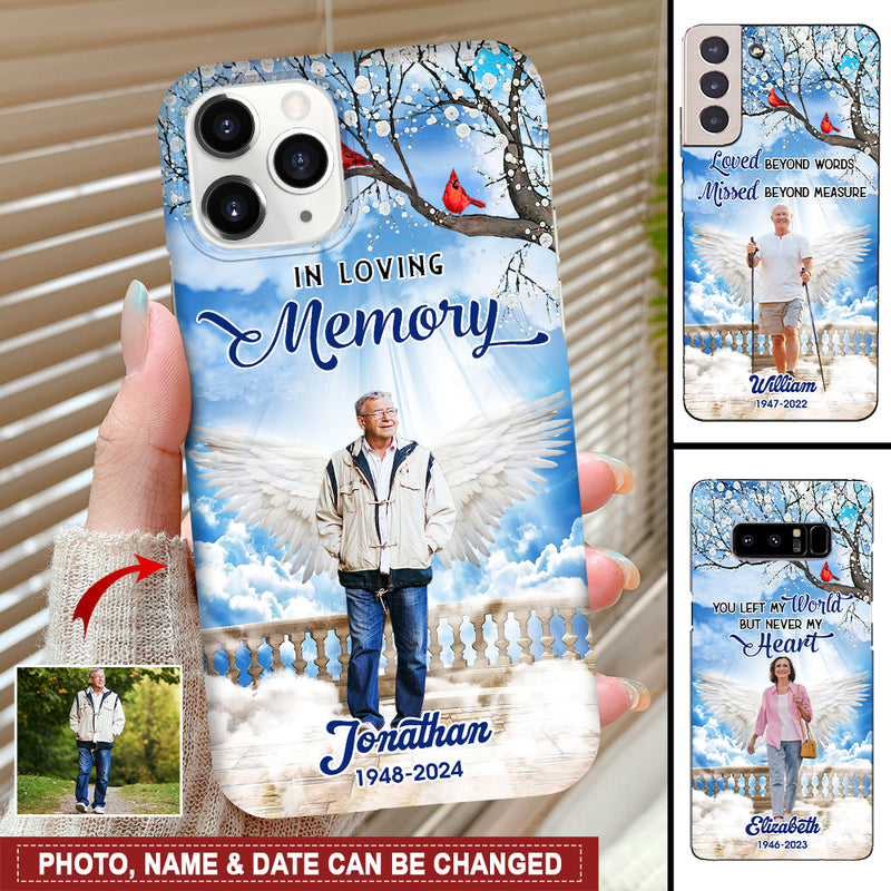 Discover Memorial Upload Photo Angel Wings, In Loving Memory Personalized Phone Case