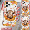 Fall Season Leaves Cow Highland Holstein Personalized Phone Case LPL08AUG23KL2