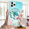 Lovely Sea Turtle Grandma Auntie Mom Kids, Blessed To Be Called Nana Personalized Phone Case LPL08MAY23TP2 Silicone Phone Case Humancustom - Unique Personalized Gifts