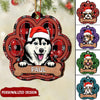Christmas Puppy Pet Dog Lovers Colorful Pawprint Customized Ornament LPL08NOV22NY2 Wood Custom Shape Ornament Humancustom - Unique Personalized Gifts Pack 1