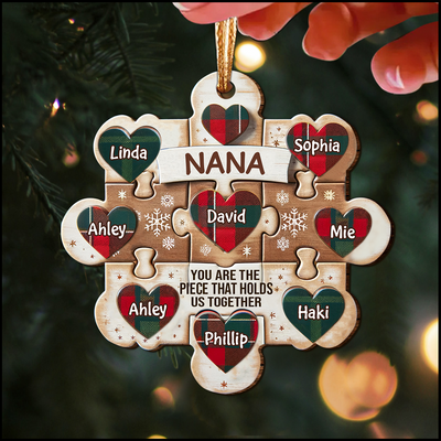 Christmas Puzzle Sweet Heart Kids, Nana Mom You Are The Piece That Holds Us Together Personalized Ornament LPL08NOV23KL1