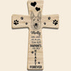 Memorial Puppy Pet Dog Head Outline Pawprints, You Left Pawprints On My Heart Forever Personalized Wooden Cross LPL09JUN23TP2 Memory Cross Wooden Humancustom - Unique Personalized Gifts