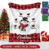 Christmas Happy Snowman Nana Mom Sweet Heart Kids Personalized Blanket LPL09NOV22TP6 Fleece Blanket Humancustom - Unique Personalized Gifts Medium (50x60in)