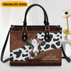Just A Girl Who Love Cows, Cow Breeds Personalized Lady Leather Handbag LPL10AUG22NY1