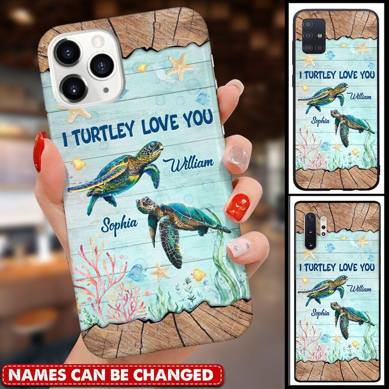 Discover Sea Turtle Couple I Turtley Love You Personalized Phone Case