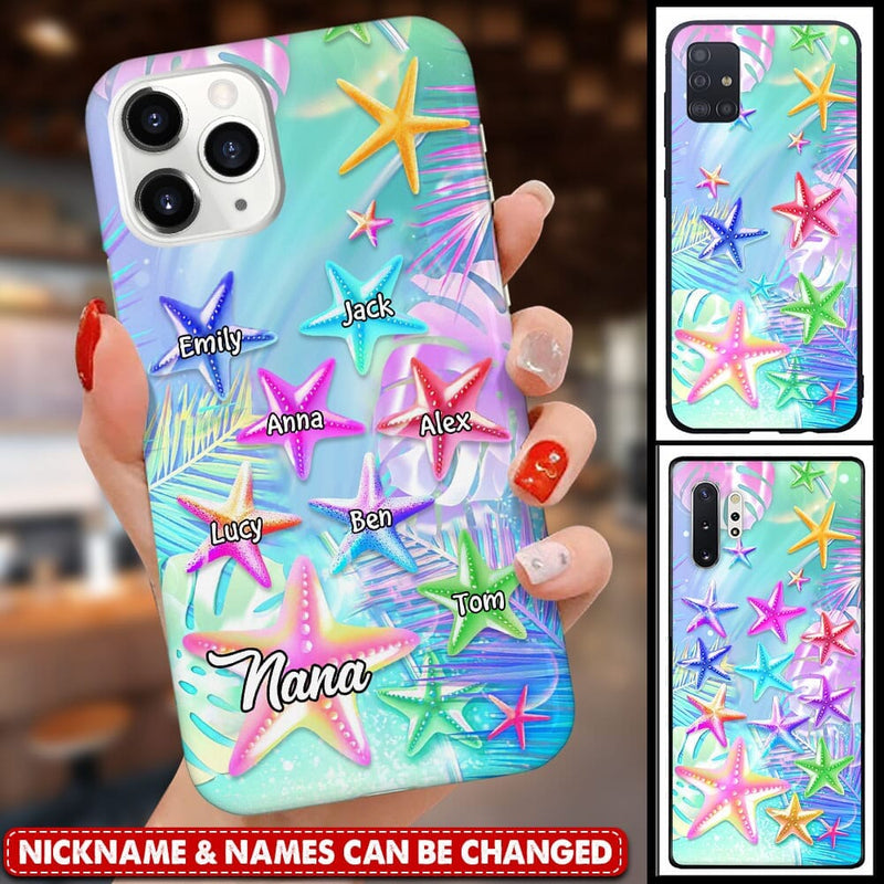 Discover Summer Vibe Beach Colorful Starfish Grandma Auntie Mom Kids Personalized Phone Case