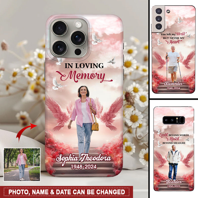 Discover Stairway to Heaven Upload Photo Angel Wings, In Loving Memory Personalized Phone Case